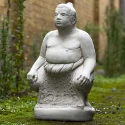 Stone Sumo Wrestler Statue Concrete Japanese Sculpture Outdoor Garden & Home Decoration Cement Man Figurine Zen Ornament Lover Gift - thumbnail 3