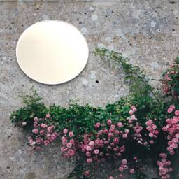 Round Garden Mirror Custom Engraved Acrylic Outdoor Decor - Up To 40cm - thumbnail 3