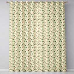 Vintage Palm Trees Desert Beige Tropical Seamless Pattern Readymade Eyelet Ring Top Thermal 100% Blackout Curtains - thumbnail 2