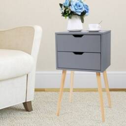 Sugar Coated Custom Made Pastel Abstract 2 Drawer Table Nightstand Rose Gold Legs Dorm Bedroom Living Room Decor Storage - thumbnail 3