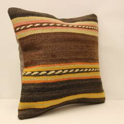 Kilim Pillow, Sofa Pillow Boho Pillow, Handwoven Pillow, Kelim Kissen, 18x18 Minimalist Decorative Pillow, Cushion Cover Throw Pillow 4Kbf-383 - thumbnail 2