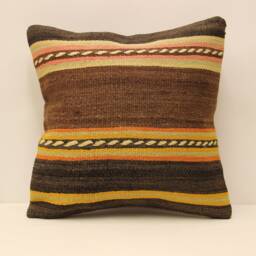 Kilim Pillow, Sofa Pillow Boho Pillow, Handwoven Pillow, Kelim Kissen, 18x18 Minimalist Decorative Pillow, Cushion Cover Throw Pillow 4Kbf-383