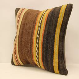 Kilim Pillow, Sofa Pillow Boho Pillow, Handwoven Pillow, Kelim Kissen, 18x18 Minimalist Decorative Pillow, Cushion Cover Throw Pillow 4Kbf-383 - thumbnail 3