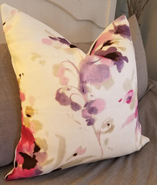 New Vervain Zerbina Berry.linen.toss Pillow.throw Pillow.slipcovers.cushion Covers.florals.spring Decor.summer Decor.designer Fabric - image 1