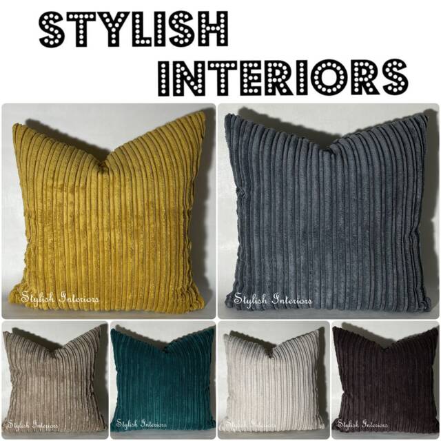 Hi-Quality Handmade Jumbo Cord Reversible Bed Cushion Cover Sofa Pillowcase - image 1