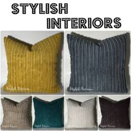 Hi-Quality Handmade Jumbo Cord Reversible Bed Cushion Cover Sofa Pillowcase - thumbnail 1
