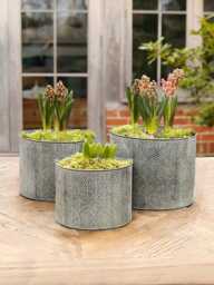 Deco Galvanised Metal Pot - thumbnail 1