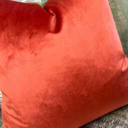 Orange Cushion Cover, Orange Cotton Velvet Pillow Double Sided Soft Touch Designer Fabric John Lewis & Partners - thumbnail 2