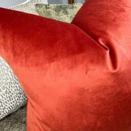 Orange Cushion Cover, Orange Cotton Velvet Pillow Double Sided Soft Touch Designer Fabric John Lewis & Partners - thumbnail 3