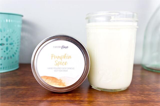 Pumpkin Spice Soy Candle in Half Pint Mason Jar - Halloween Fall - image 1