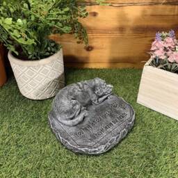 Stone Garden Memorial Dog With Verse Statue Ornament - thumbnail 4