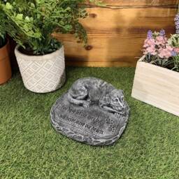 Stone Garden Memorial Dog With Verse Statue Ornament - thumbnail 2