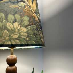 Forbidden Forest Velvet French Drum Lampshade, Empire Green Ceiling Light Shade - thumbnail 2