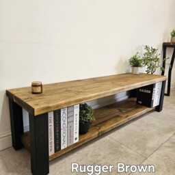 Rustic Reclaimed Wood Tv Stand Media Unit Handmade Living Room Furniture 140cm Wide X 35cm Deep 60cm High - thumbnail 2