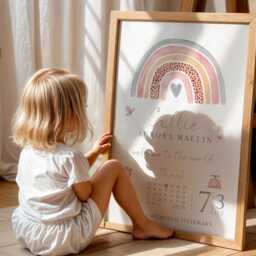 Personalised Rainbow Baby Birth Print Nursery Keepsake, Gift For New Baby, Parents - thumbnail 3