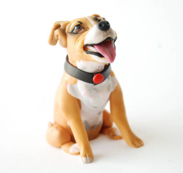 Custom Dog Figurine For Cake Pitbull - image 1