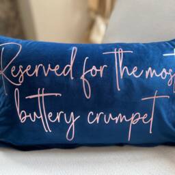 Navy Velvet Personalised Custom Name Cushion Pillow Wedding Birthday Christmas Home Gift - thumbnail 3