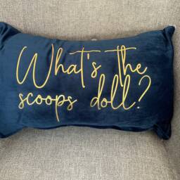 Navy Velvet Personalised Custom Name Cushion Pillow Wedding Birthday Christmas Home Gift - thumbnail 2