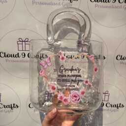 "Personalised Handbag-Shaped Glass Vase - ""If Mum's Were Flowers, I'd Still Pick You" - thumbnail 3