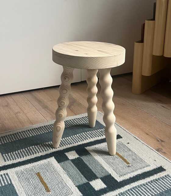Handmade Reclaimed Wood Bobbin Plant Stand - image 1