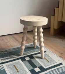 Handmade Reclaimed Wood Bobbin Plant Stand