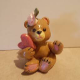 Clay Sculpted Ooak Girl Teddy Bear - thumbnail 2
