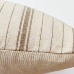 striped Chiangmai Cotton Lumbar Pillow Cover Natural Denim Back - thumbnail 3