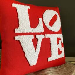 Punch Needle Embroidery Love Pillow, Personalized Custom Gift Idea, For Couples, Her, Throw Valentine's Day - thumbnail 1
