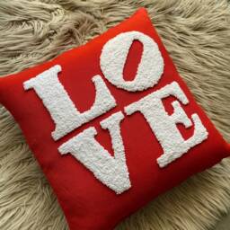 Punch Needle Embroidery Love Pillow, Personalized Custom Gift Idea, For Couples, Her, Throw Valentine's Day - thumbnail 2