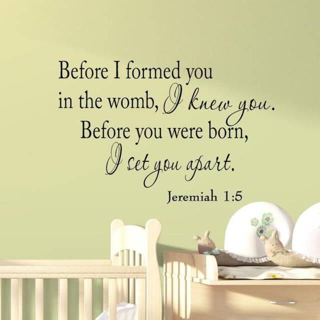 Scripture Wall Decal - Before I Formed You in The Womb Knew Nursery Vinyl Decals V2 Vwaq