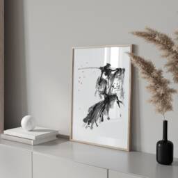 Kyokushin Karate Poster Surreal Ink Painting Wall Art - thumbnail 3