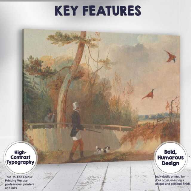 Victorian Pheasant Shooting Country Estate Woodland Landscape Canvas Wall Art Print Decor Picture Ready To Hang - image 1