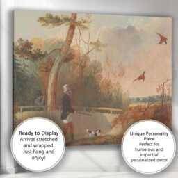 Victorian Pheasant Shooting Country Estate Woodland Landscape Canvas Wall Art Print Decor Picture Ready To Hang - thumbnail 3