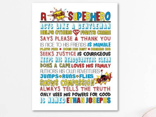 Superhero Wall Art, Poster, Superhero Printables, Decoration, Boys Room Decor, Kids Room Decor, Classroom Decor - image 1