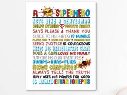 Superhero Wall Art, Poster, Superhero Printables, Decoration, Boys Room Decor, Kids Room Decor, Classroom Decor - thumbnail 1