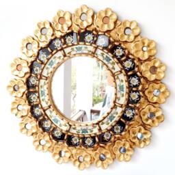 "Peruvian Mirrors ""Pink Black 40cm" - thumbnail 1
