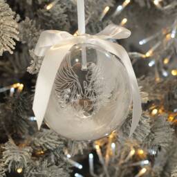 Personalised Angel Wings Memorial Christmas Tree Bauble Decoration - thumbnail 3