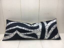 Handwoven Ikat Lumbar Pillow Cover, Silk & Cotton, 10x24 - thumbnail 1