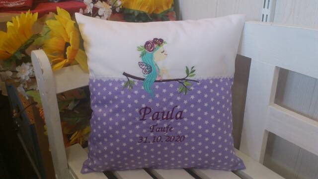 Pillow With Desired Name - Fee Purple Stars - image 1