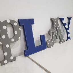 Wooden Letters Play, Play Room Decor, Kid's Room, Nursery - Wall Letters Various Colours & Finishes, 30cm High - thumbnail 2