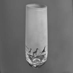 Giraffe Vase - 15cm Crystal Glass Bud Vase With Giraffe Frieze Design - thumbnail 1