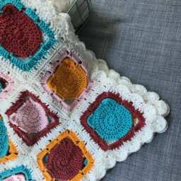 Crochet Cat Blanket, Baby Granny Squares Lap Cats - thumbnail 3