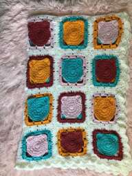 Crochet Cat Blanket, Baby Granny Squares Lap Cats - thumbnail 1