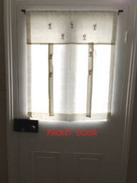 Irish Linen Tie Up Shade For Door , Blind Hand Embroidered, Oak Tie Curtain - thumbnail 2