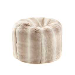 Grey Stripe Faux Fur Beanbag Large Reindeer Design