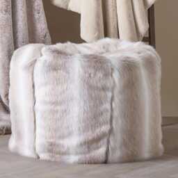 Grey Stripe Faux Fur Beanbag Large Reindeer Design - thumbnail 2