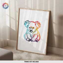 Koala Line Art Prints - Koalas Wall - Bear Pictures Animal Print Drawing Artwork Decor Picture Abstract - thumbnail 3