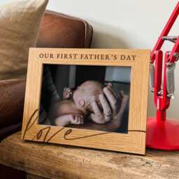 First Father's Day Photo Frame - Personalised Ideal Gift For Dad New Dad, Birthdays - Custom Picture - thumbnail 1