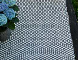 Handwoven Cotton Rug Runner Light Gray Geometric Area - thumbnail 1