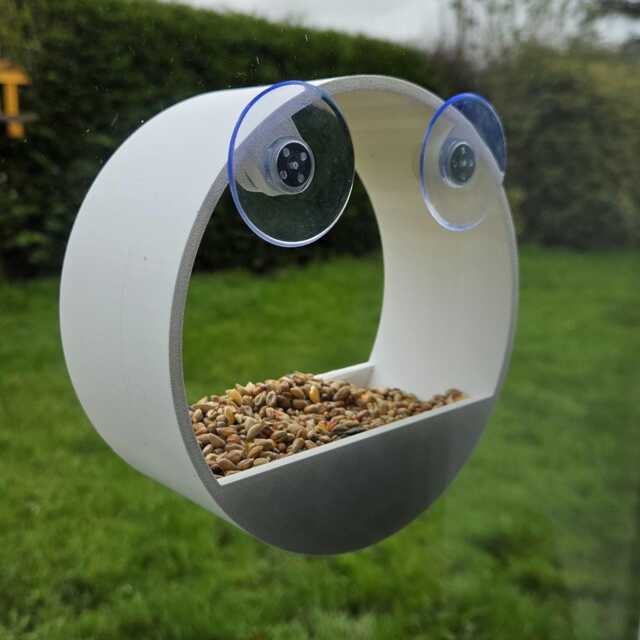 Window Bird Seed Feeder - Modern Design With Lip - Secure Suction Cups By 3Dandfun - image 1